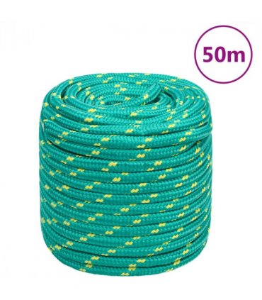 vidaXL Boat Rope Green 16 mm 50 m Polypropylene