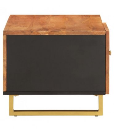 vidaXL Coffee Table Brown and Black 80x50x40 cm Solid Wood Mango