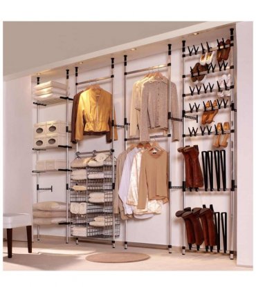 vidaXL Telescopic Wardrobe System with Rods Aluminium