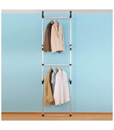 vidaXL Telescopic Wardrobe System with Rods Aluminium