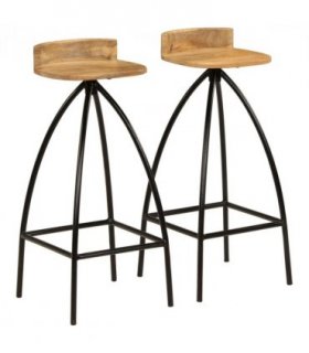 vidaXL Bar Chairs 2 pcs Solid Mango Wood
