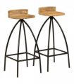 vidaXL Bar Chairs 2 pcs Solid Mango Wood