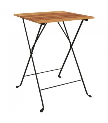 vidaXL Folding Bistro Set | Teak | Solid Teak Wood, Powder-Coated Steel | Medium