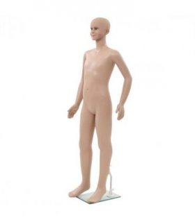 vidaXL Full Body Child Mannequin with Glass Base Beige 140 cm