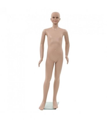 vidaXL Full Body Child Mannequin with Glass Base Beige 140 cm