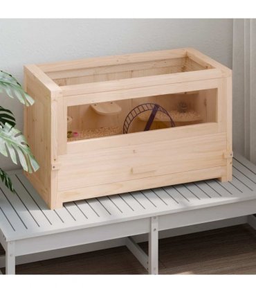 vidaXL Hamster Cage 60x30x35 cm Solid Wood Fir
