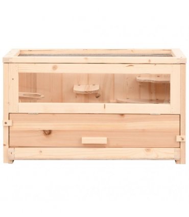 vidaXL Hamster Cage 60x30x35 cm Solid Wood Fir