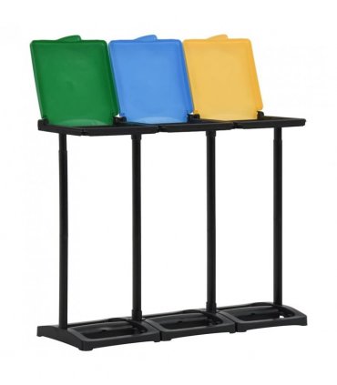 vidaXL Bin Bag Stands with Lid 240-330 L Multicolour PP