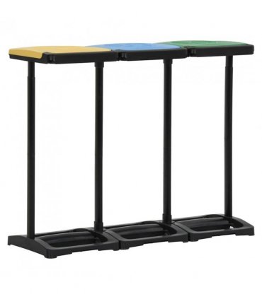 vidaXL Bin Bag Stands with Lid 240-330 L Multicolour PP