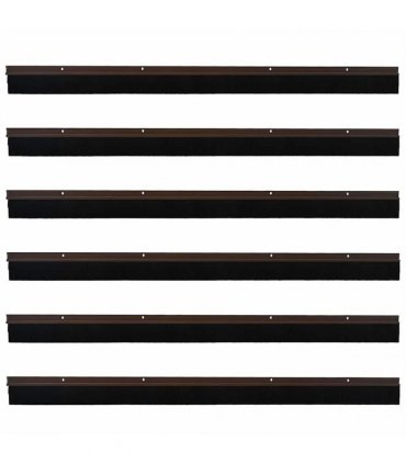 vidaXL Screw-on Door Brush Seals 6 pcs Brown 100 cm Aluminium Alloy