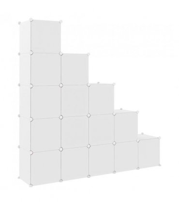 vidaXL Cube Storage Cabinet for Kids with 15 Cubes White PP