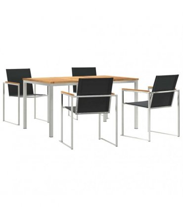 vidaXL Garden Dining Set 5 pcs Brown Solid Teak Wood