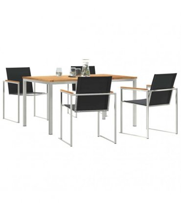 vidaXL Garden Dining Set 5 pcs Brown Solid Teak Wood