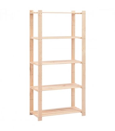 vidaXL 5-Tier Storage Rack 80x38x170 cm Solid Pinewood 250 kg