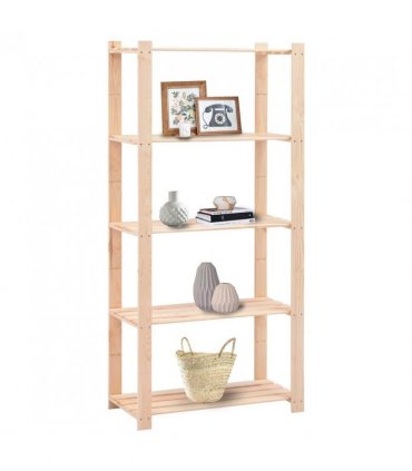 vidaXL 5-Tier Storage Rack 80x38x170 cm Solid Pinewood 250 kg