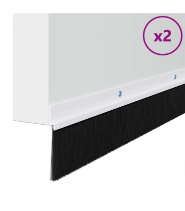 vidaXL Screw-on Door Brush Seals 2 pcs White 100 cm Aluminium Alloy