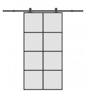 vidaXL Sliding Door with Hardware Set 102,5x205 cm ESG Glass&Aluminium