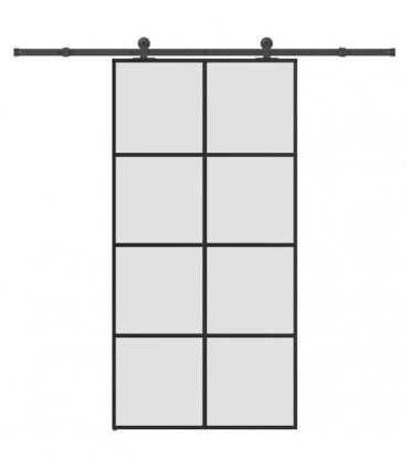 vidaXL Sliding Door with Hardware Set 102,5x205 cm ESG Glass&Aluminium
