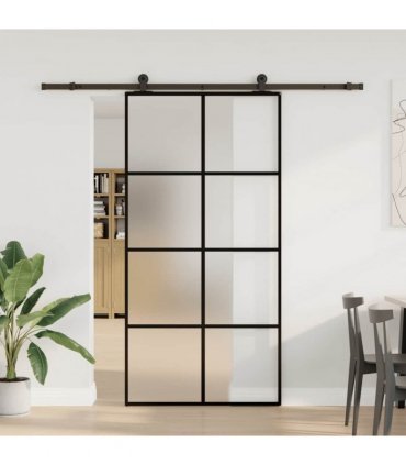 vidaXL Sliding Door with Hardware Set 102,5x205 cm ESG Glass&Aluminium