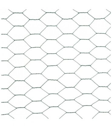 vidaXL Chicken Wire Fence Steel with PVC Coating 25x1.2 m Green