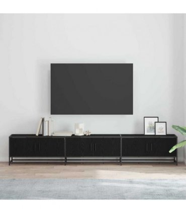 vidaXL TV Units 2 pcs Black Oak 240 x 35 x 41 cm Engineered wood