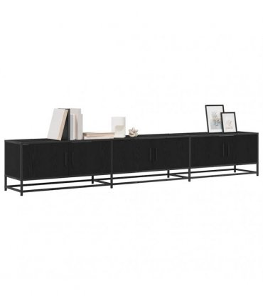 vidaXL TV Units 2 pcs Black Oak 240 x 35 x 41 cm Engineered wood