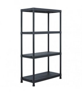 vidaXL Storage Shelf Rack Black 100 kg 60x30x138 cm Plastic