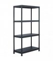 vidaXL Storage Shelf Rack Black 100 kg 60x30x138 cm Plastic