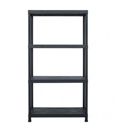 vidaXL Storage Shelf Rack Black 100 kg 60x30x138 cm Plastic