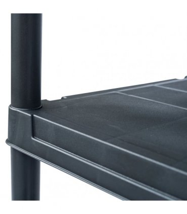 vidaXL Storage Shelf Rack Black 100 kg 60x30x138 cm Plastic