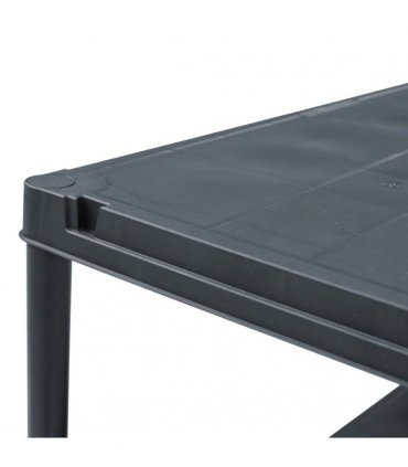 vidaXL Storage Shelf Rack Black 100 kg 60x30x138 cm Plastic