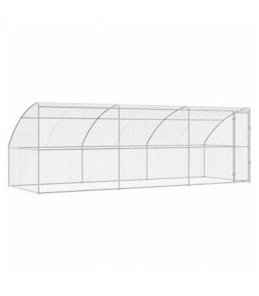 vidaXL Dog Kennel 3 pcs Silver 6 x 2 x 2 m Galvanised steel