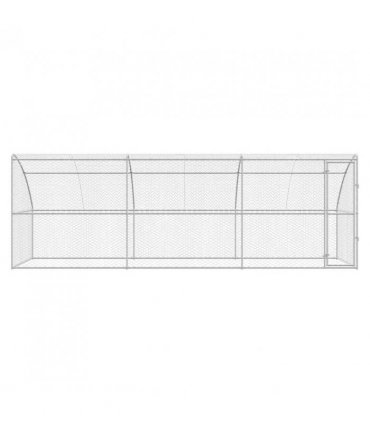 vidaXL Dog Kennel 3 pcs Silver 6 x 2 x 2 m Galvanised steel