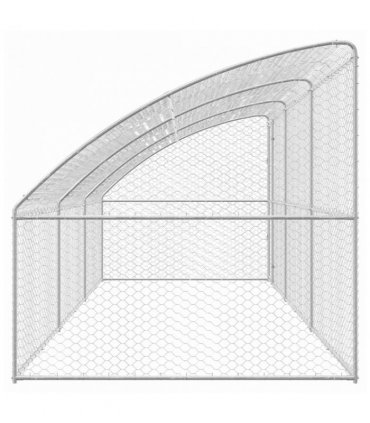 vidaXL Dog Kennel 3 pcs Silver 6 x 2 x 2 m Galvanised steel
