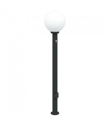 vidaXL Bollard Lights with Sensor&Outlet 3 pcs 120 cm Black IP44