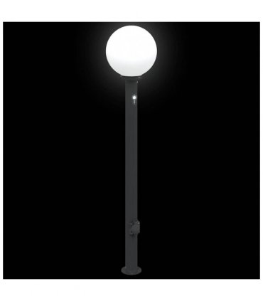 vidaXL Bollard Lights with Sensor&Outlet 3 pcs 120 cm Black IP44