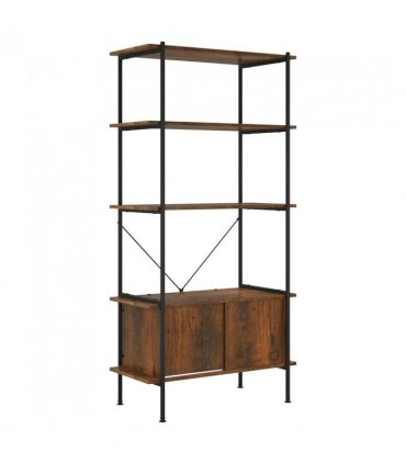 vidaXL 5-Tier Shelving Unit with Cabinet 80x40x163 cm Steel and Engineered Wood