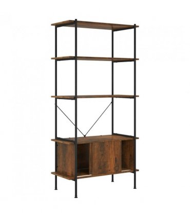 vidaXL 5-Tier Shelving Unit with Cabinet 80x40x163 cm Steel and Engineered Wood