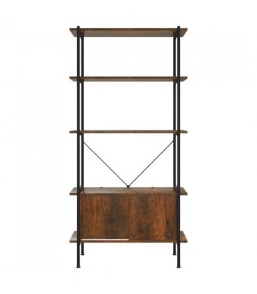 vidaXL 5-Tier Shelving Unit with Cabinet 80x40x163 cm Steel and Engineered Wood