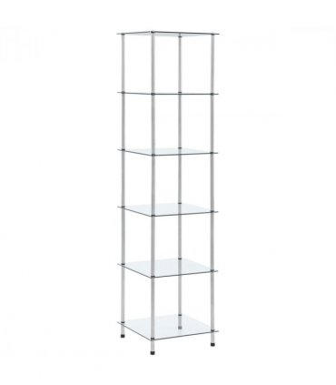 vidaXL 6-Tier Shelf Transparent 40x40x160 cm Tempered Glass