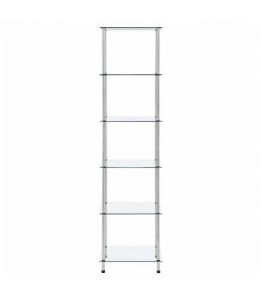 vidaXL 6-Tier Shelf Transparent 40x40x160 cm Tempered Glass