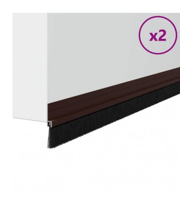 vidaXL Self-adhesive Door Brush Seals 2 pcs Brown 100 cm