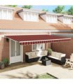 vidaXL Awning Orange and Brown 500 x 300 x 165 cm Polyester and Metal
