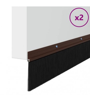 vidaXL Screw-on Door Brush Seals 2 pcs Brown 100 cm Aluminium Alloy