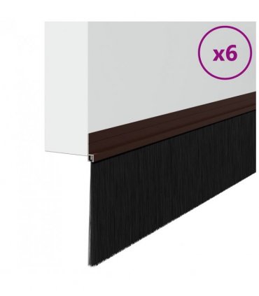 vidaXL Self-adhesive Door Brush Seals 6 pcs Brown 100 cm