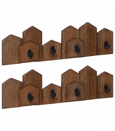 vidaXL Hanger Brown 48 x 8 x 15 cm Solid Mahogany Wood