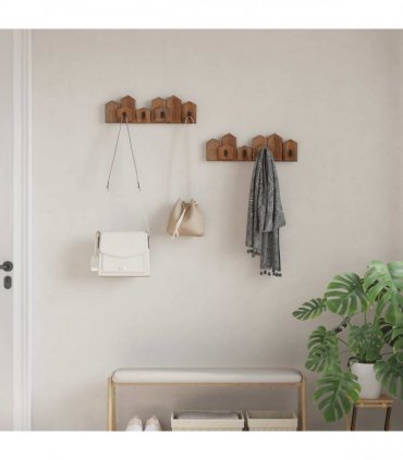 vidaXL Hanger Brown 48 x 8 x 15 cm Solid Mahogany Wood