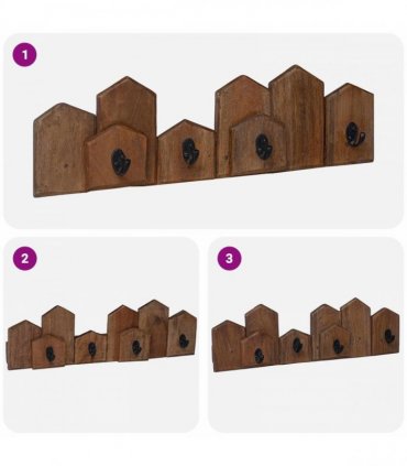 vidaXL Hanger Brown 48 x 8 x 15 cm Solid Mahogany Wood