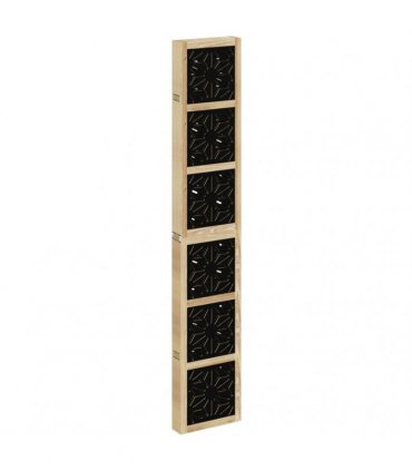 vidaXL Room Divider 6 Panels Brown and Black Solid Wood Paulownia