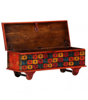 vidaXL Storage Box Red 110x40x40 cm Solid Acacia Wood